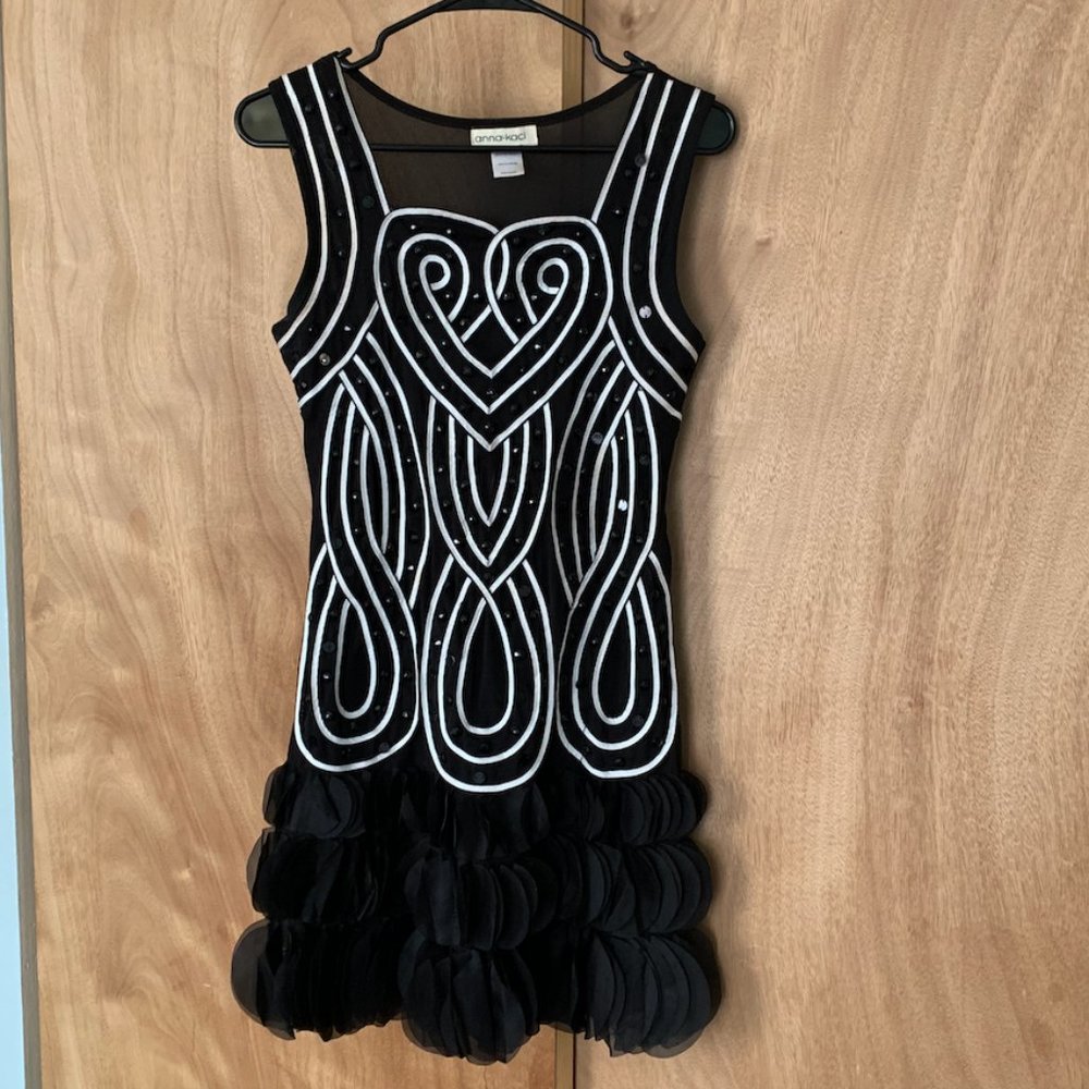 Black Sequined Flapper Dress